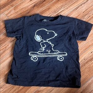 Black Snoopy Skateboard Graphic Baby Tee